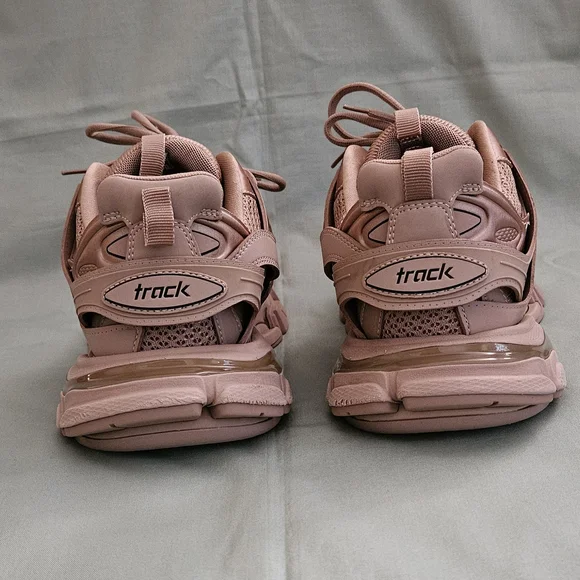 Men's Balenciaga Track Sneaker Dark Tan Leather Mesh Luxury Sneakers Size 8 US - Picture 8 of 16